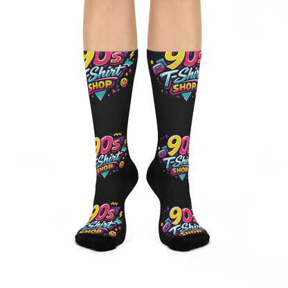 90s T-Shirt Shop Black Crew Socks