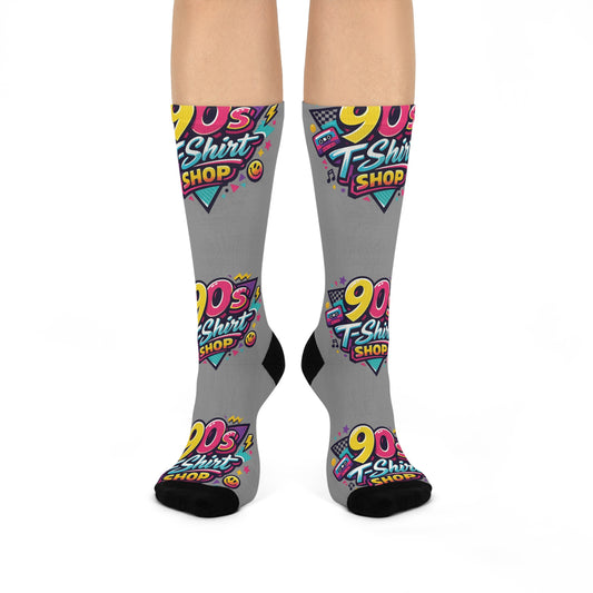 90s T-Shirt Shop Gray Crew Socks