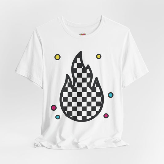 Checkerboard Flame T‑Shirt