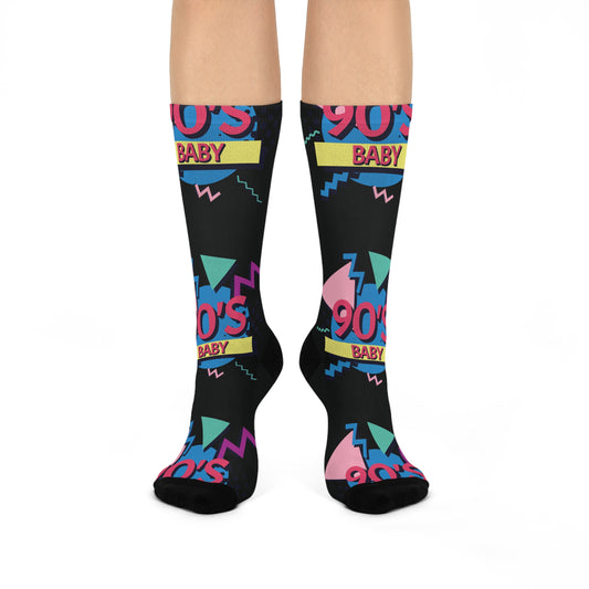 90s Baby Black Crew Socks