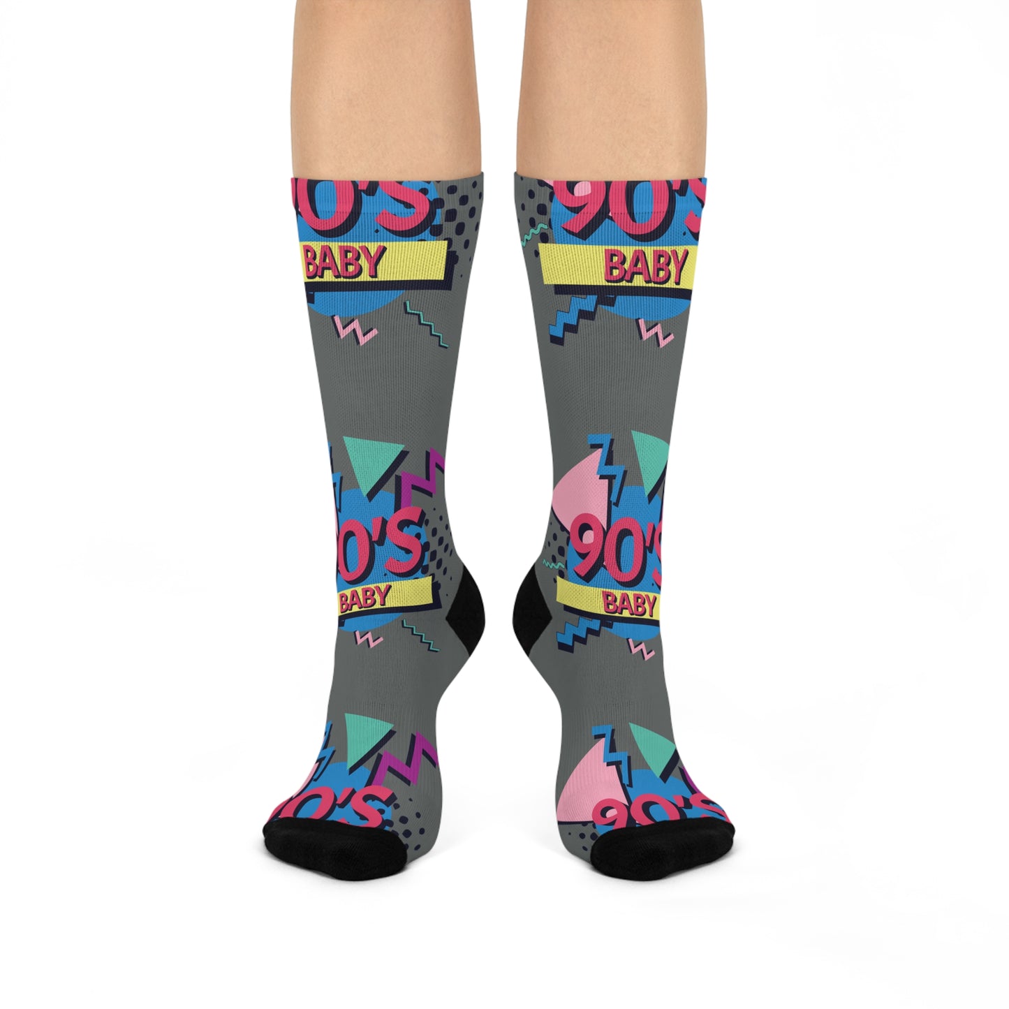 90s Baby Gray Crew Socks