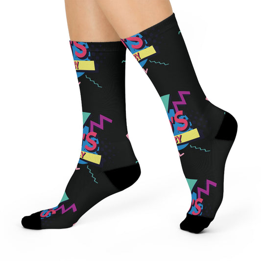 90s Baby Black Crew Socks