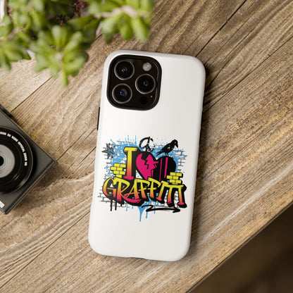 I Love Graffiti White Tough Phone Case
