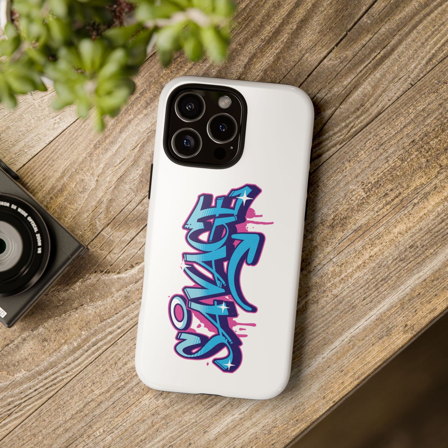 90s Graffiti Savage White Tough Phone Case