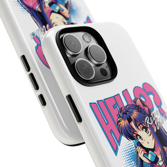 Hello? Retro Vibes White Tough Phone Case