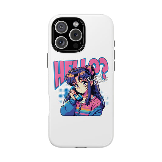 Hello? Retro Vibes White Tough Phone Case